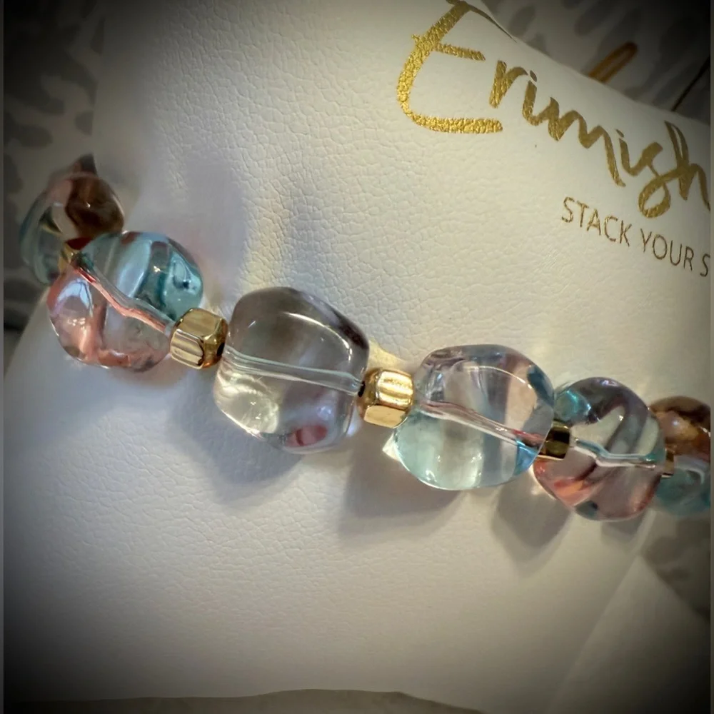New ERIMISH Bracelet - Teal, Coral & Gold - Picture 2 of 3